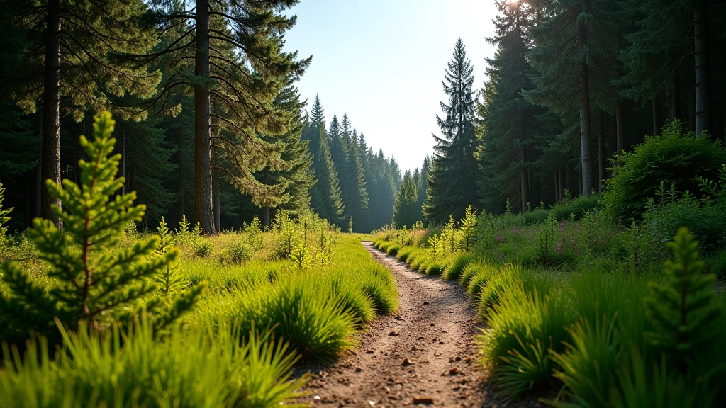 Therapeutic forest landscape in Birštonas showing accessible walking paths and natural surroundings